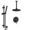 Matte Black Ceiling Rain Shower System with Handheld, Rainfall Shower Head, Shower Faucet Set